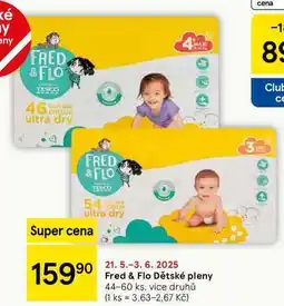 Tesco Fred & Flo Dětské pleny, 44-60 ks, více druhů nabídka