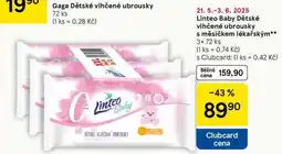 Tesco Linteo Baby Dětské vlhčené ubrousky s měsíčkem lékařským, 3x 72 ks nabídka