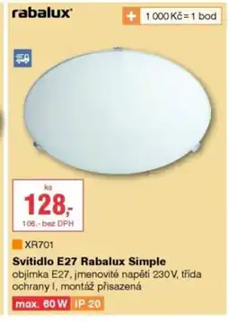 DEK Svítidlo E27 Rabalux Simple nabídka