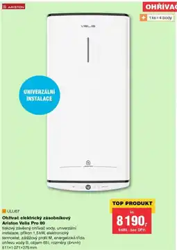 DEK Ohřívač elektrický zásobníkový Ariston Velis Pro 80 nabídka
