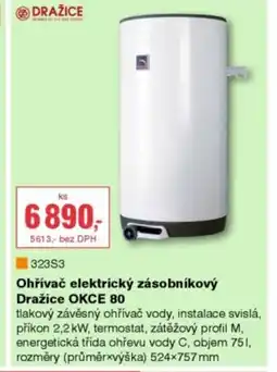 DEK Ohřívač elektrický zásobníkový Dražice OKCE 80 nabídka
