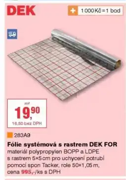 DEK Fólie systémová s rastrem DEK FOR nabídka
