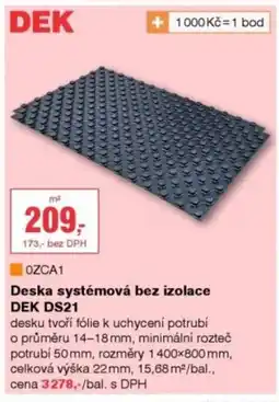 DEK Deska systémová bez izolace DEK DS21 nabídka