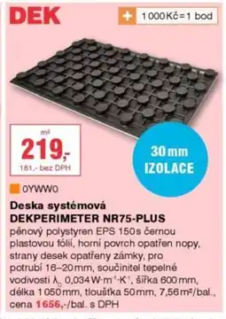 DEK Deska systémová Dekperimeter NR75-Plus nabídka