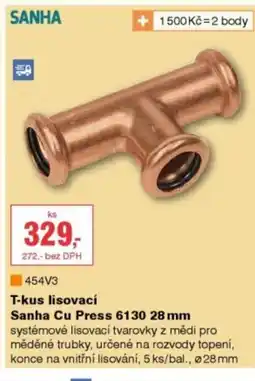 DEK T-kus lisovací Sanha Cu Press 6130 nabídka