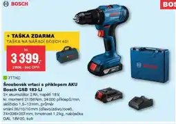 DEK BOSCH Šroubovák vrtací s příklepem AKU GSB 183-LI nabídka