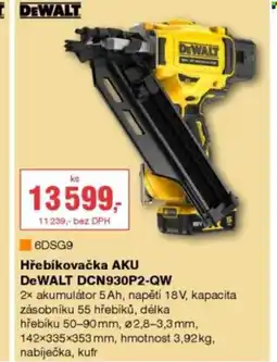 DEK DEWALT Hřebíkovačka AKU DCN930P2-QW nabídka