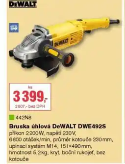DEK DEWALT Bruska úhlová DWE492S nabídka