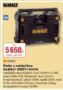 DEK DEWALT Rádio s nabíječkou DWST1-81078 nabídka