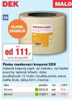 DEK DEX Páska maskovací krepová nabídka