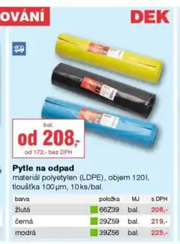 DEK Pytle na odpad nabídka