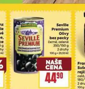 Billa Seville premium olivy bez pecky nabídka