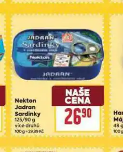 Billa Nekton jadran sardinky nabídka