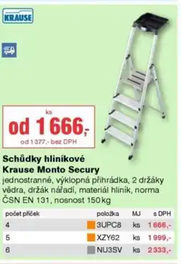 DEK Schůdky hliníkové Krause Monto Secury nabídka