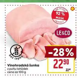 Billa Vinohradská šunka z pultu lahůdek cena za 100 g nabídka
