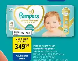Tesco Pampers premium care Dětské pleny, 38-68 ks nabídka