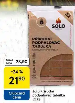 Tesco Solo Přírodní podpalovač tabulka, 32 ks nabídka