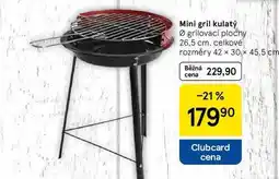 Tesco Mini gril kulatý, Ø grilovací plochy 26,5 cm, celkové rozměry 42 x 30 x 45.5 cm nabídka