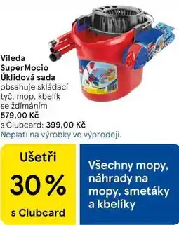 Tesco Vileda SuperMocio Úklidová sada, obsahuje skládací tyč, mop, kbelík se ždímáním nabídka