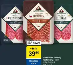 Tesco Kostelecké Uzeniny Kostelecký salám, 100 g. krájený nabídka