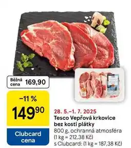 Tesco Tesco Vepřová krkovice bez kosti plátky, 800 g nabídka