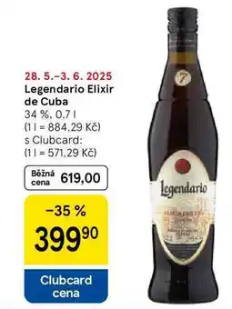 Tesco Legendario Elixir de Cuba 34 %, 0.7 l nabídka