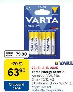 Tesco Varta Energy Baterie AA nebo AAA, 6 ks nabídka