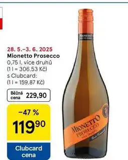 Tesco Mionetto Prosecco, 0.75 l nabídka