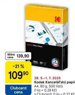 Tesco Kodak Kancelářský papír A4, 80 g, 500 listů nabídka