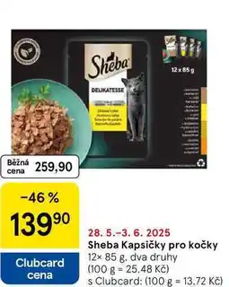 Tesco Sheba Kapsičky pro kočky, 12× 85 g nabídka