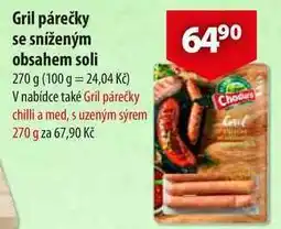 CBA Gril párečky se sníženým obsahem soli, 270 g nabídka