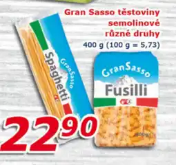 ESO MARKET GRAN SASSO Těstoviny semolinové různé druhy nabídka