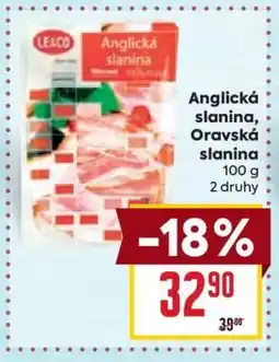 Billa Anglická slanina, Oravská slanina nabídka