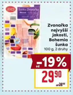Billa Zvonařka nejvyšší jakosti, Bohemia šunka nabídka