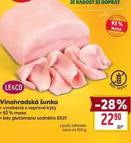 Billa Vinohradská šunka nabídka