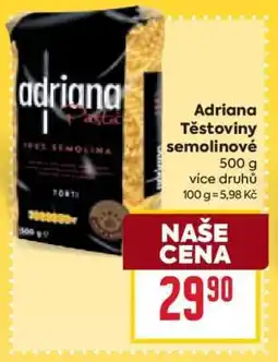 Billa Adriana Těstoviny semolinové nabídka