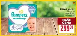 Billa Dětské plenky Pampers active baby nabídka