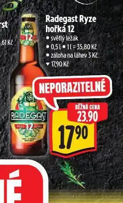 Albert Pivo radegast ryze hořká 12 nabídka