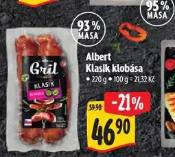 Albert Klasik klobása nabídka