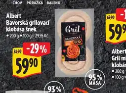 Albert Bavorská grilovací klobása šnek nabídka