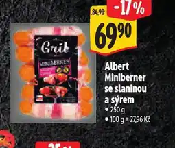 Albert Miniberner se slaninou a sýrem nabídka