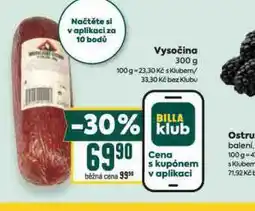 Billa Vysočina nabídka