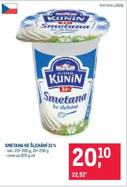 Makro KUNIN Smetana ke šlehání 31% nabídka