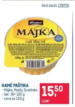 Makro Hamé Paštika nabídka