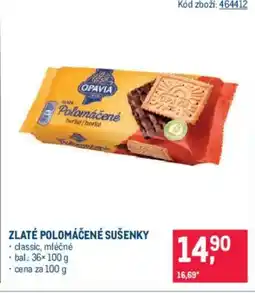Makro OPAVIA Zlaté polomáčené sušenky nabídka