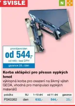 DEK Korba sklápěcí pro přesun sypkých hmot nabídka