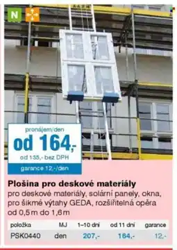 DEK Plošina pro deskové materiály nabídka