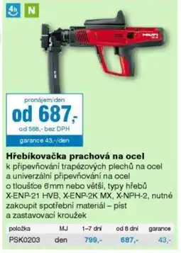 DEK Hřebíkovačka prachová na ocel nabídka