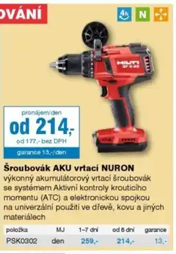 DEK Šroubovák AKU vrtací Nuron nabídka