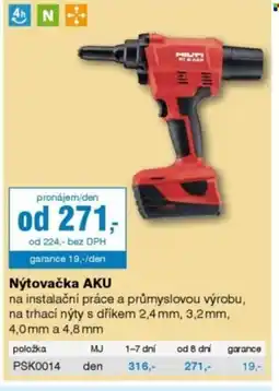 DEK Nýtovačka AKU nabídka